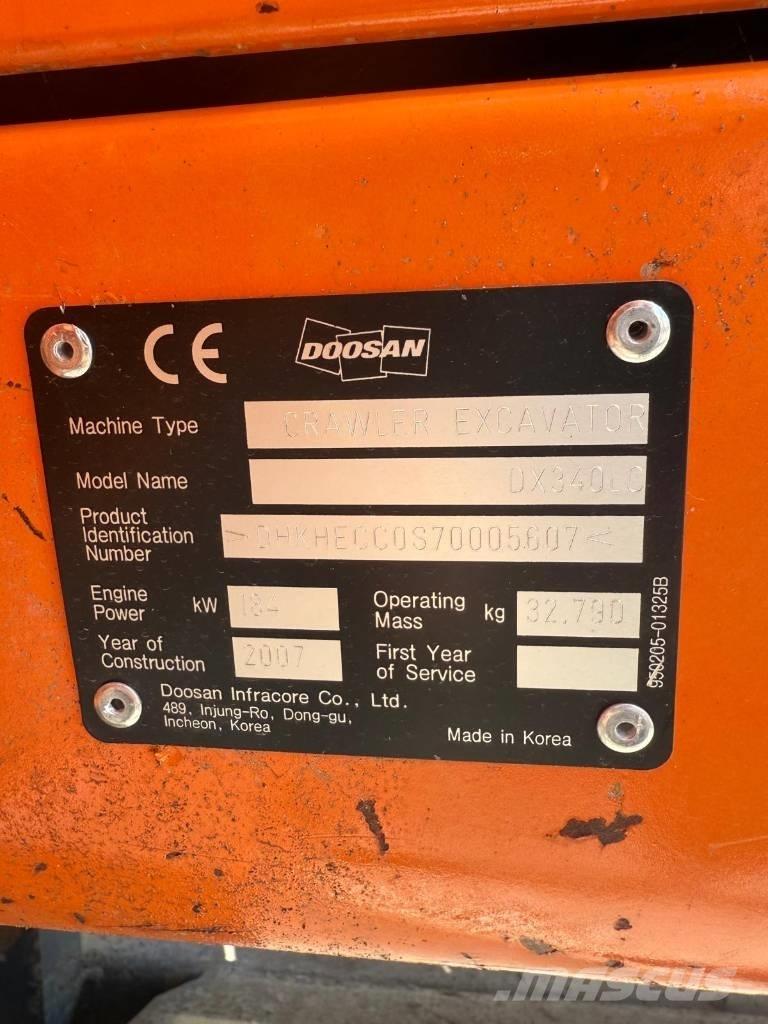 Doosan DX 340 LC 履帶式 挖土機/掘鑿機/挖掘機