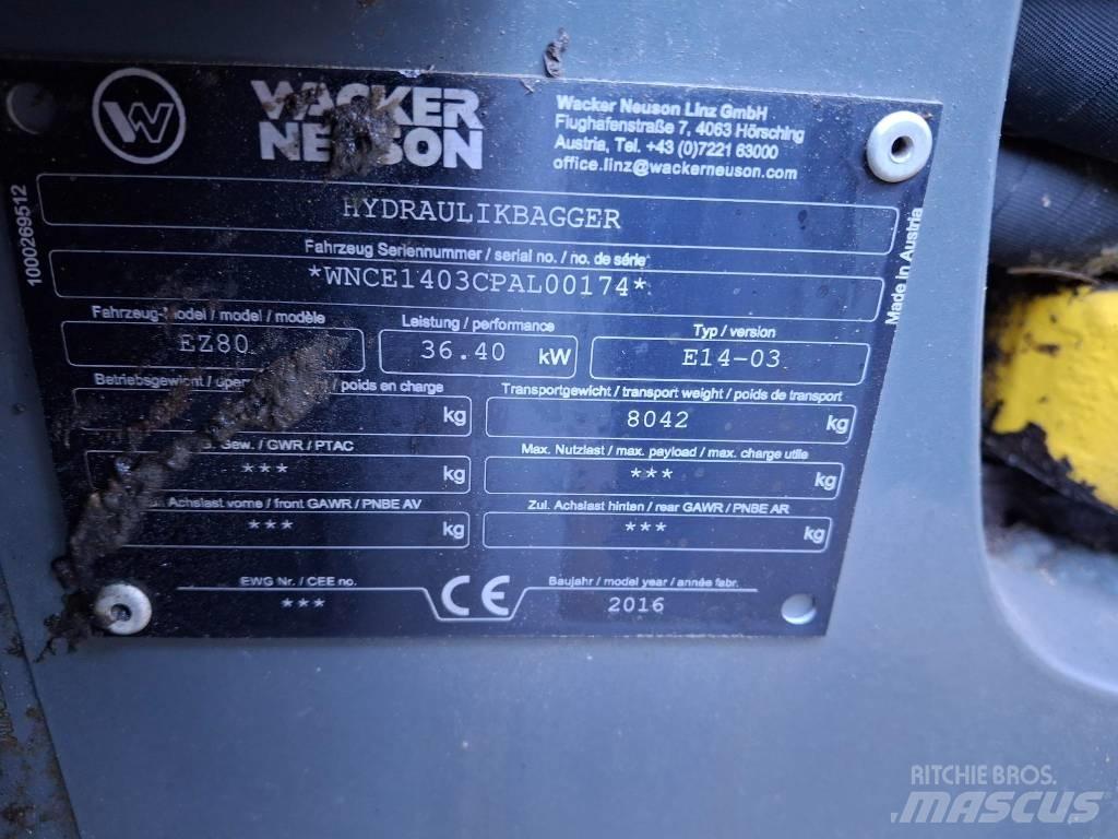 Wacker Neuson EZ 80 中型挖土機/掘鑿機/挖掘機 7t-12t