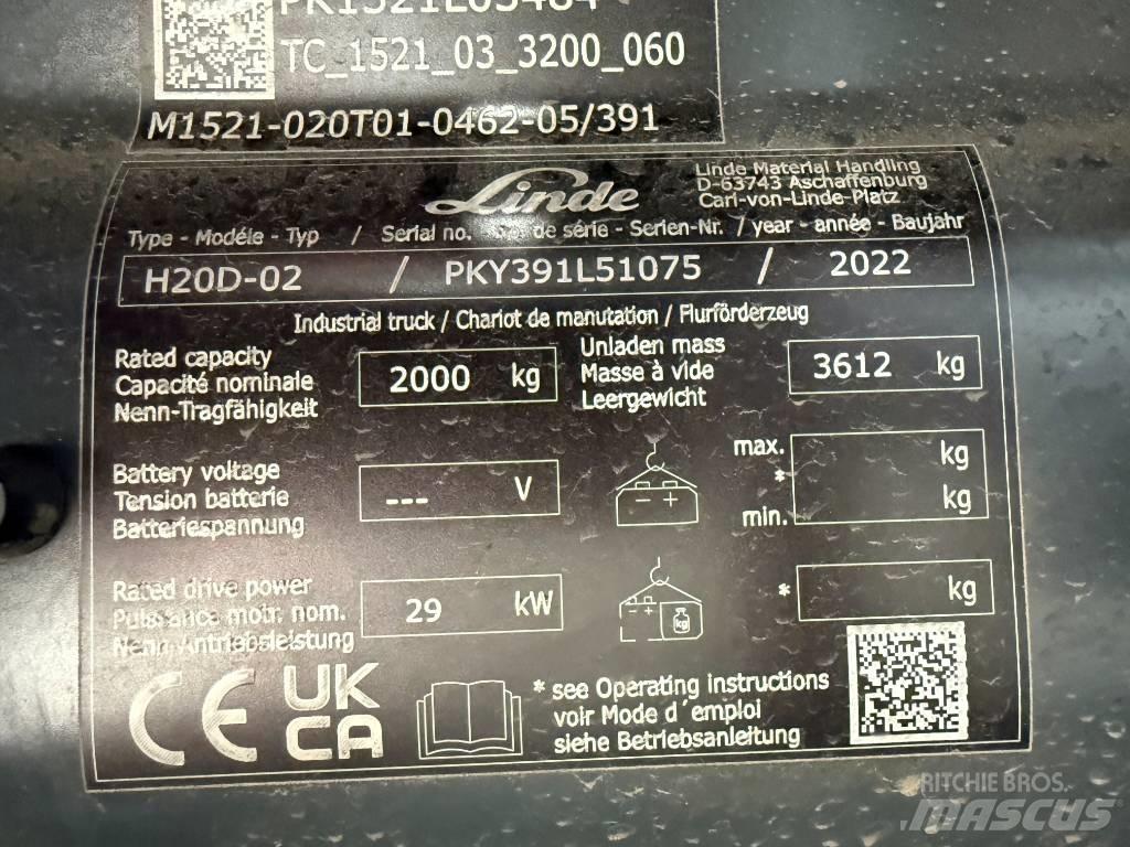 Linde H20D/391-02 柴油卡車