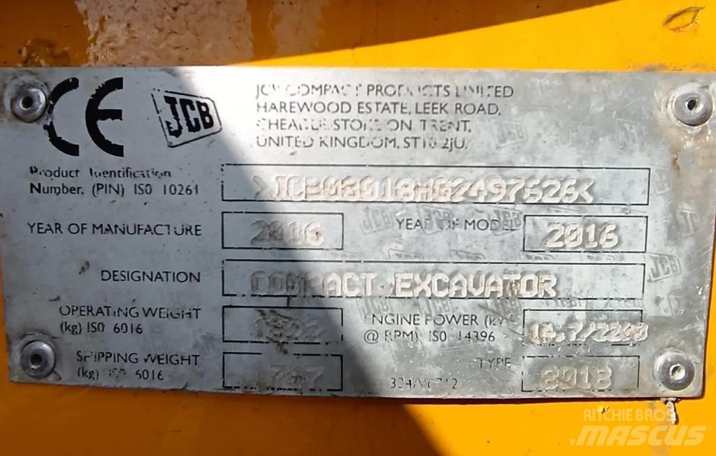 JCB 8018 CTS 小型挖土機/掘鑿機<7t(小型挖掘機)