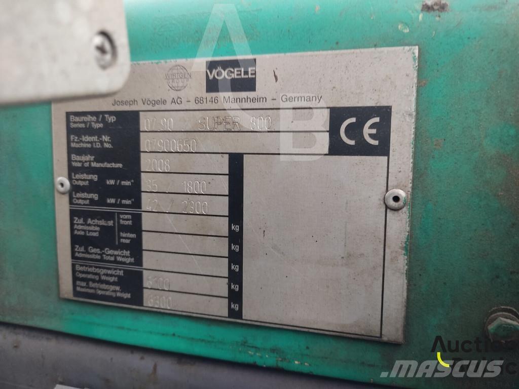 Vögele Super 800 瀝青攤舖機/鋪路機