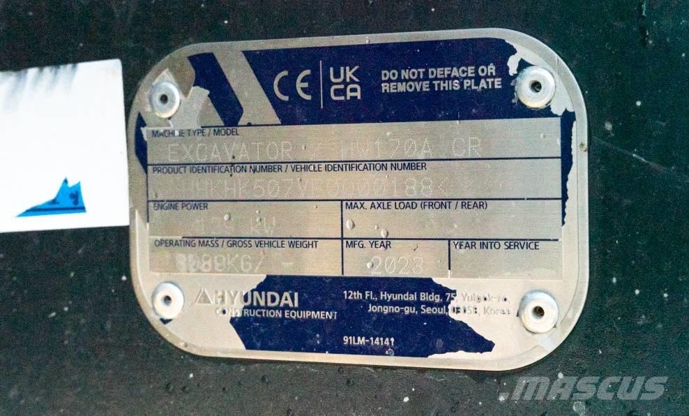 Hyundai HW 170 ACR 旋轉式挖土機/掘鑿機/挖掘機