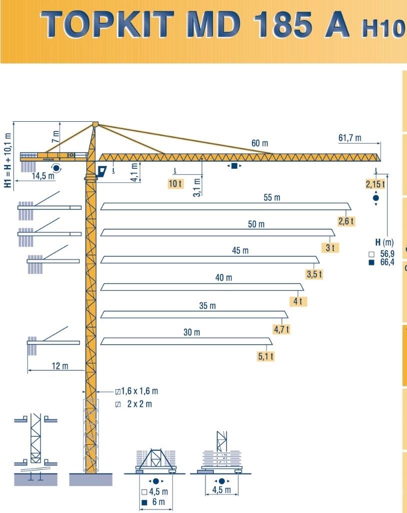 Potain MD 185 A H10 塔式起重機