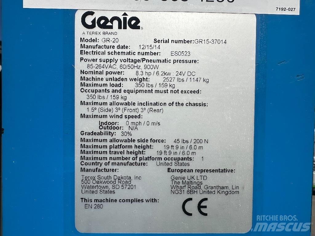 Genie GR 20 垂直升降工作台