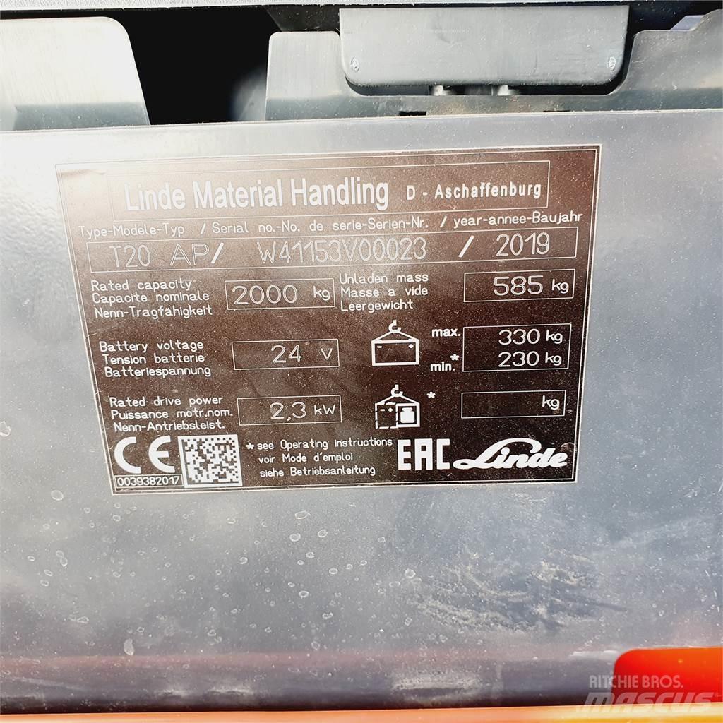 Linde T20AP Narrow 低架升降機