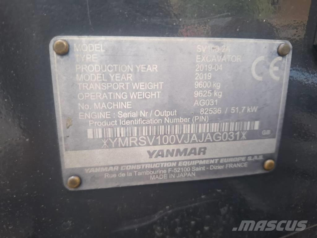 Yanmar SV 100-2A 中型挖土機/掘鑿機/挖掘機 7t-12t