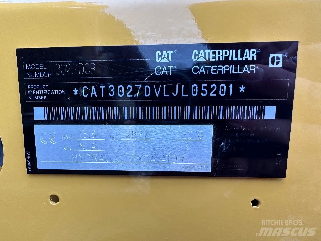 CAT 302.7 D CR 小型挖土機/掘鑿機<7t(小型挖掘機)