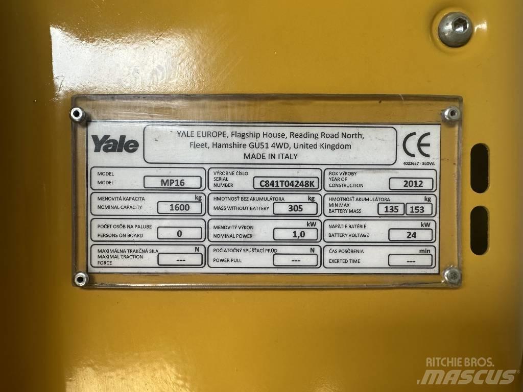 Yale MP16 低架升降機