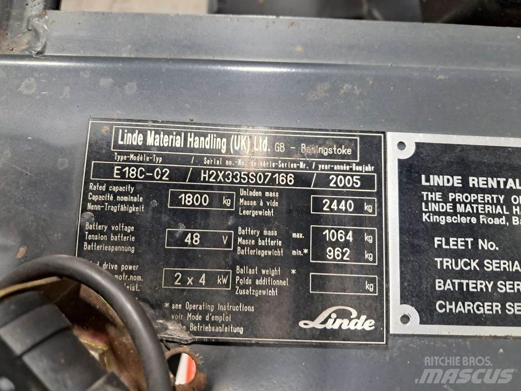 Linde E18C-02 電動堆高機