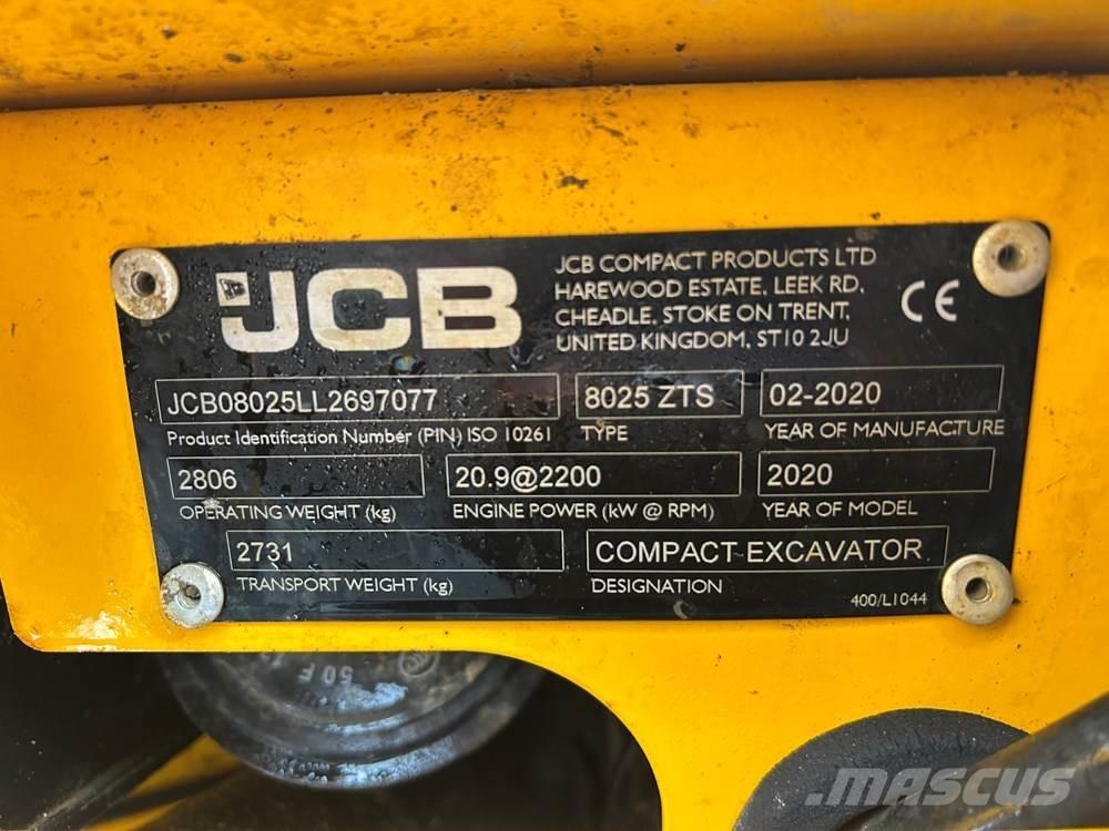 JCB 8025 小型挖土機/掘鑿機<7t(小型挖掘機)