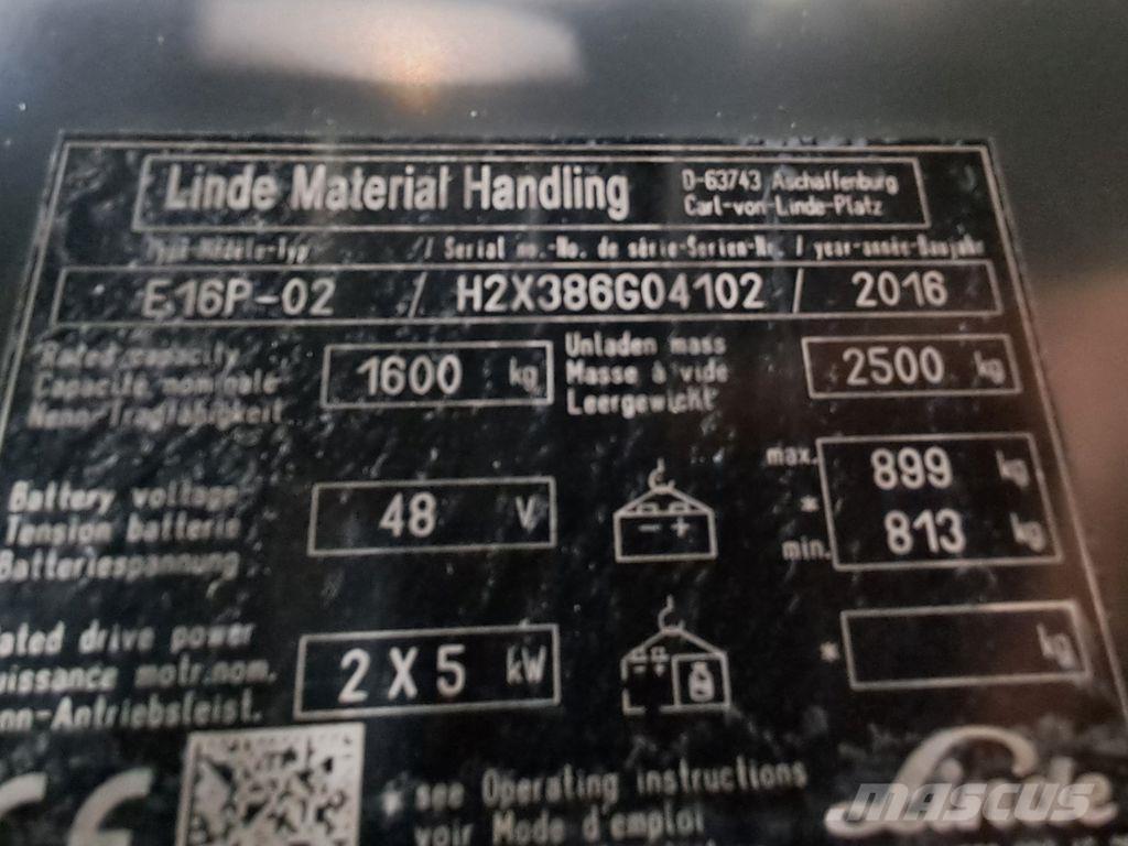 Linde E16P-02 電動堆高機