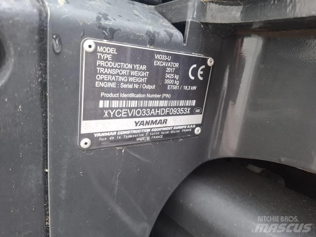 Yanmar Vio 33 U 小型挖土機/掘鑿機<7t(小型挖掘機)