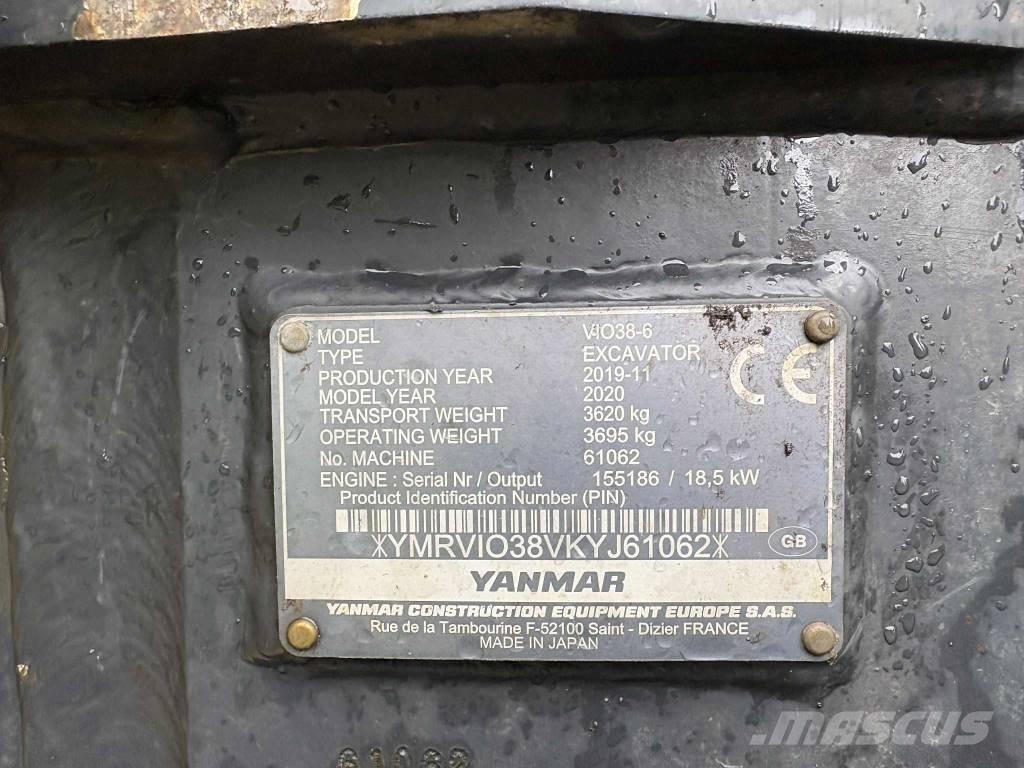 Yanmar Vio 38 小型挖土機/掘鑿機<7t(小型挖掘機)