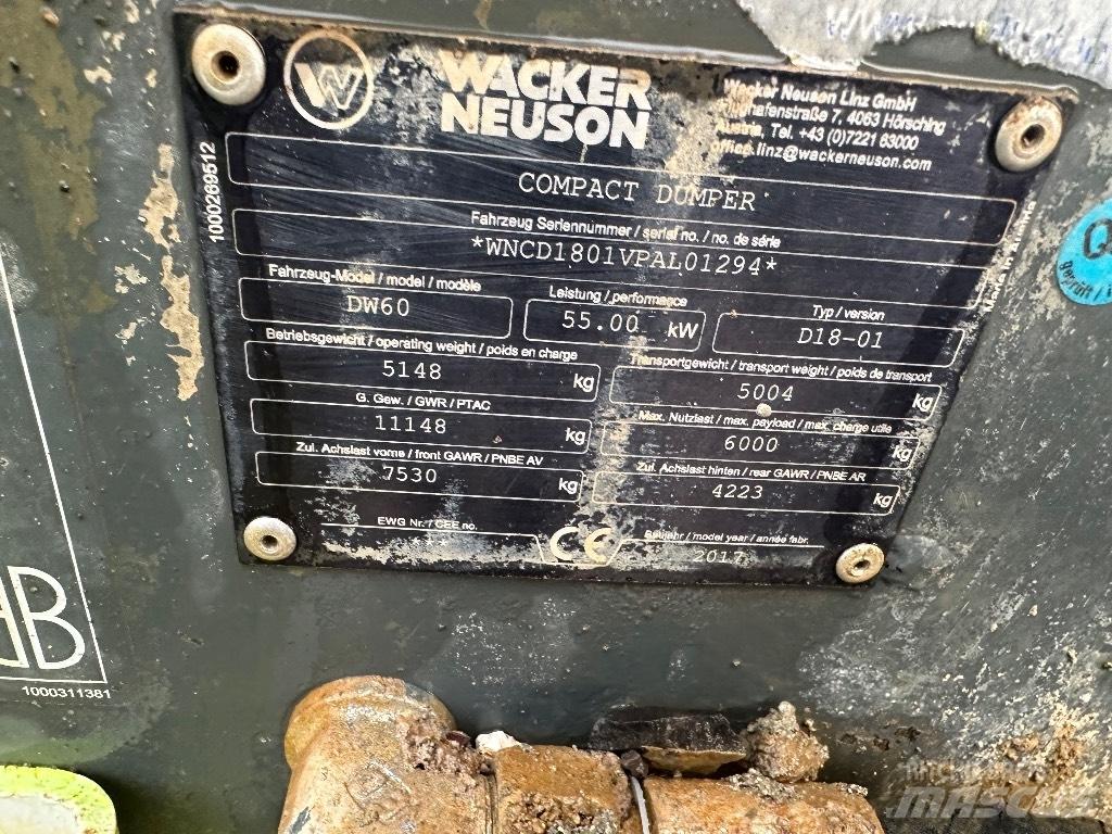 Wacker Neuson Dw60 側卸礦車