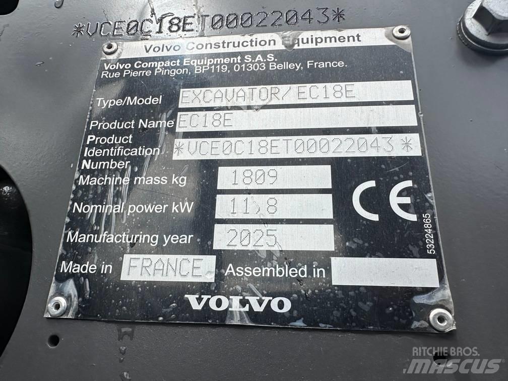 Volvo EC 18 E 小型挖土機/掘鑿機<7t(小型挖掘機)