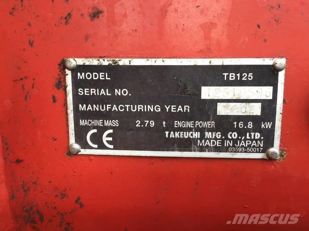 Takeuchi TB 125 小型挖土機/掘鑿機<7t(小型挖掘機)