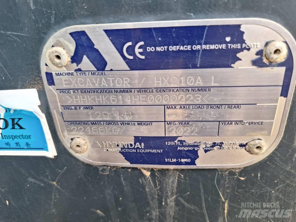 Hyundai HX210A L 履帶式 挖土機/掘鑿機/挖掘機