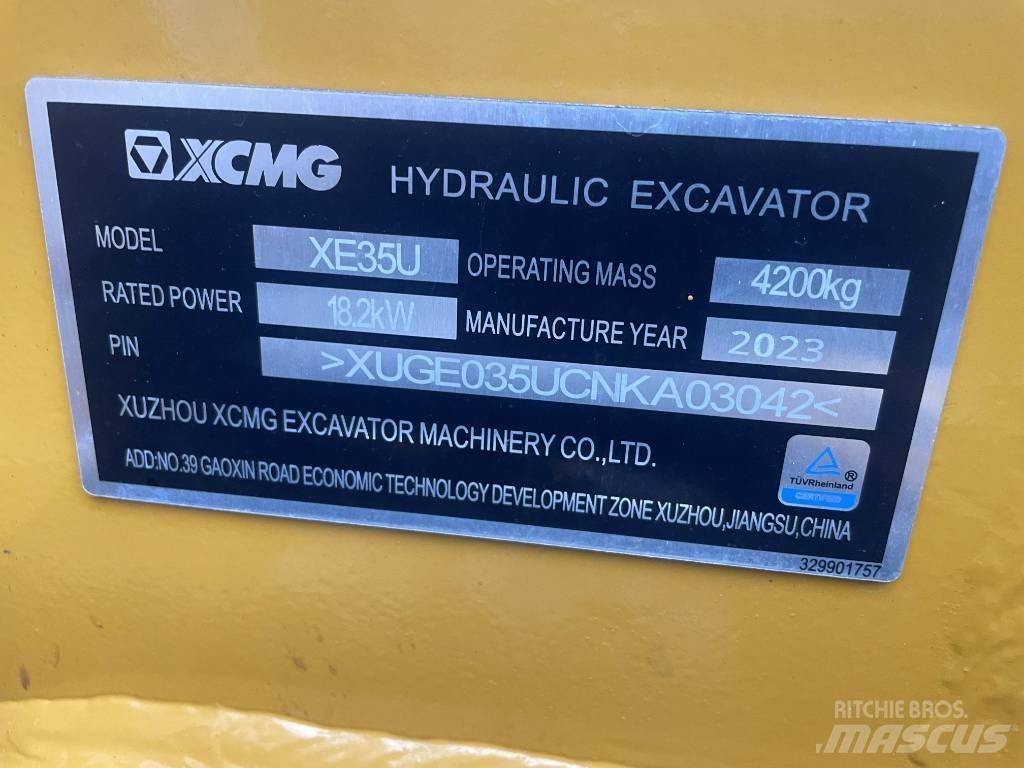 XCMG XE 35 U 小型挖土機/掘鑿機<7t(小型挖掘機)