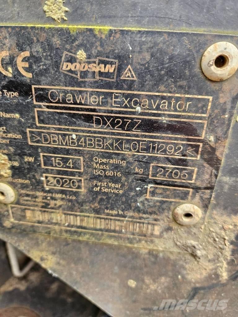 Doosan DX 27 Z 小型挖土機/掘鑿機<7t(小型挖掘機)
