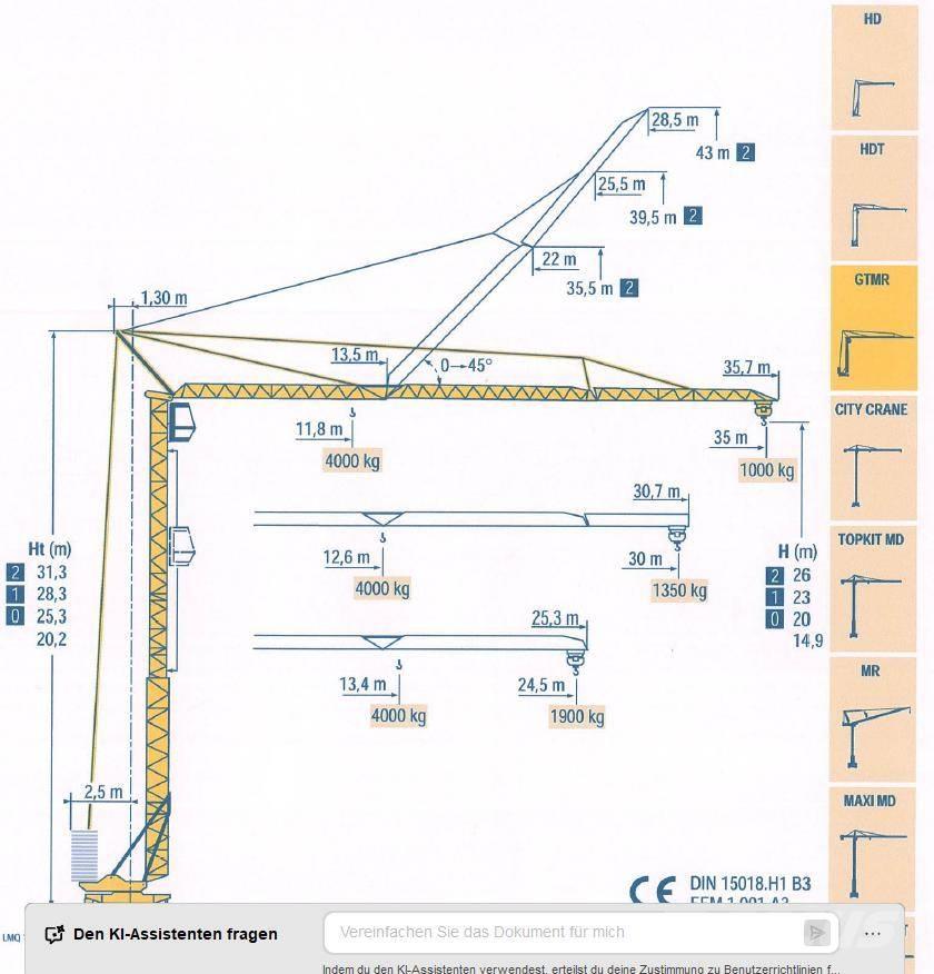 Potain GTMR 331 B 塔式起重機