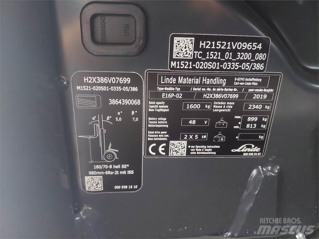 Linde E16P 02 電動堆高機