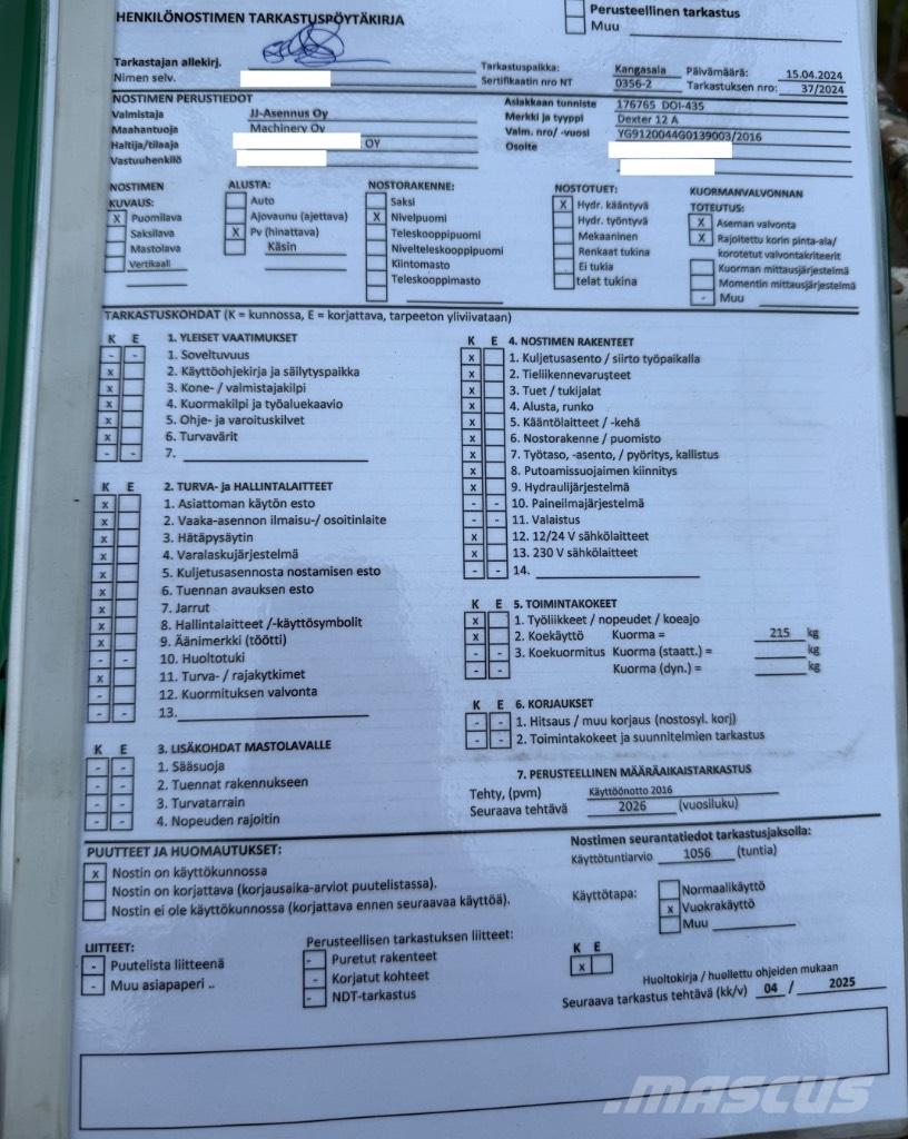 Dexter 12 A 拖車裝載高空作業平台