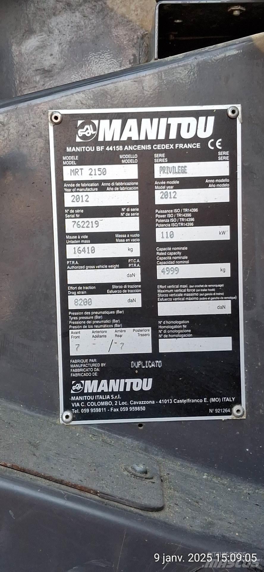 Manitou 2150MRT 伸縮臂操作車