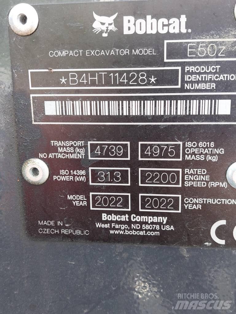 Bobcat E50z 小型挖土機/掘鑿機<7t(小型挖掘機)