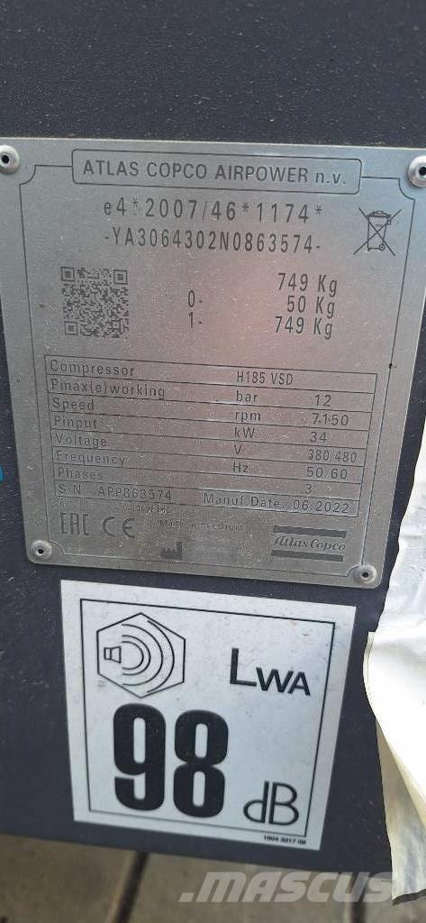 Atlas Copco H185 VSD 空氣壓縮機
