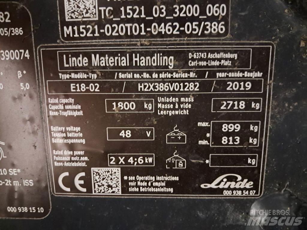 Linde E18-02 電動堆高機