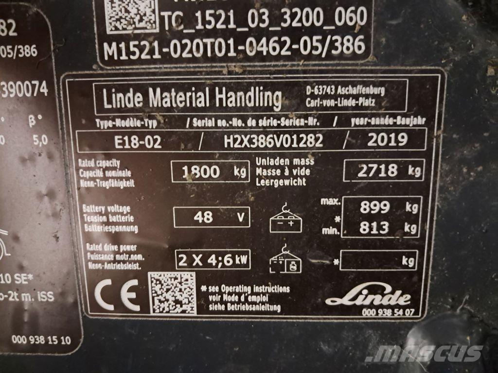 Linde E18-02 電動堆高機