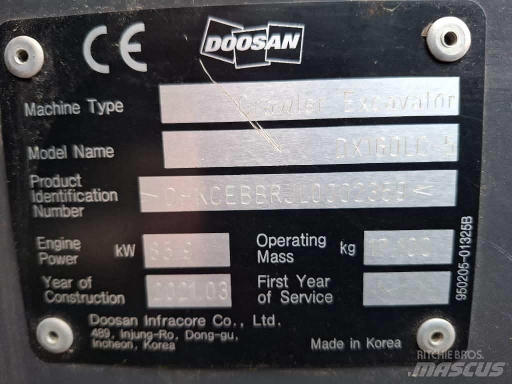 Doosan DX160LC-5 履帶式 挖土機/掘鑿機/挖掘機
