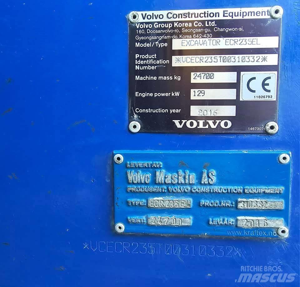 Volvo ECR 235 EL 履帶式 挖土機/掘鑿機/挖掘機