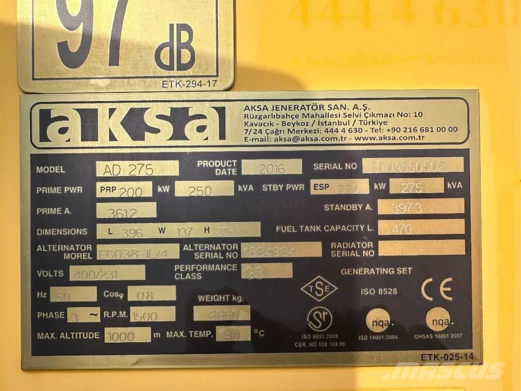 Doosan Aksa AD275 其他發電機
