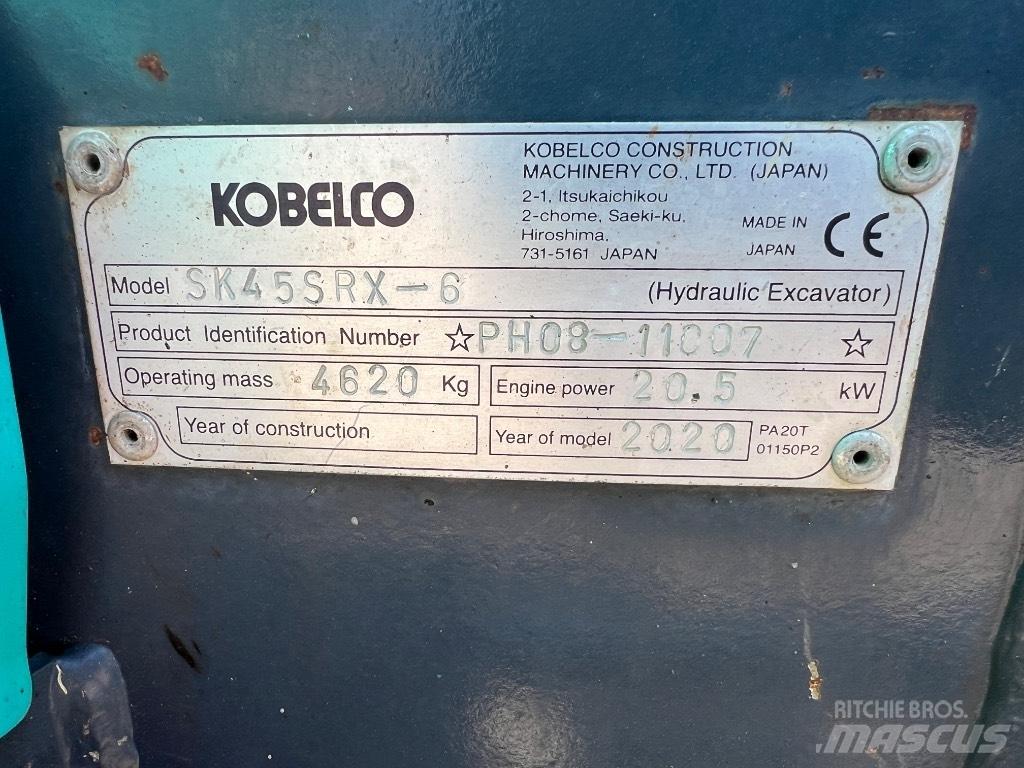 Kobelco SK 45 SRX-6 小型挖土機/掘鑿機<7t(小型挖掘機)