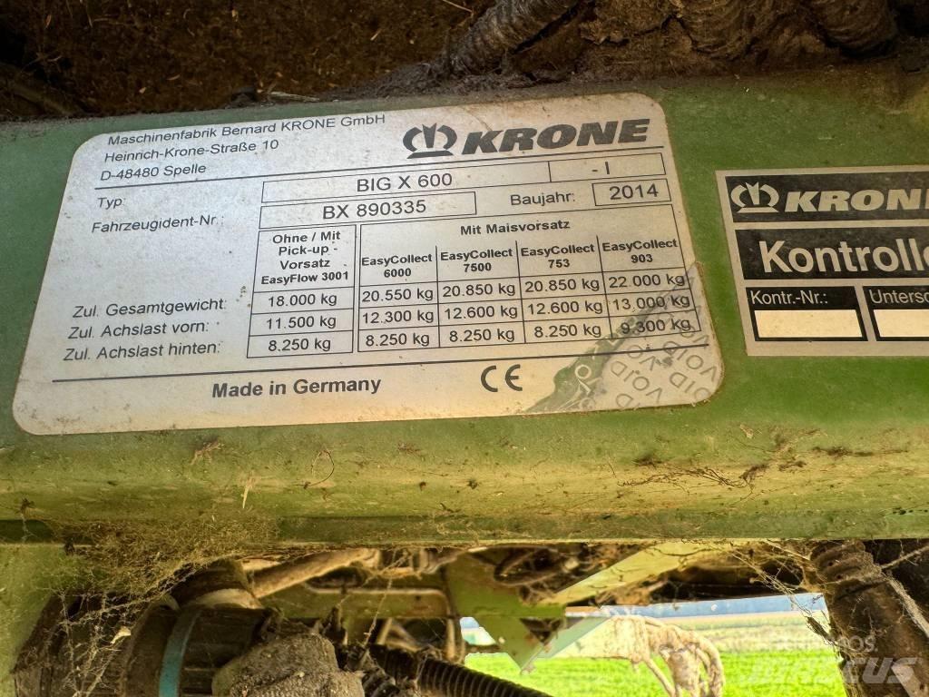 Krone Big X 600 自走式飼料採集機