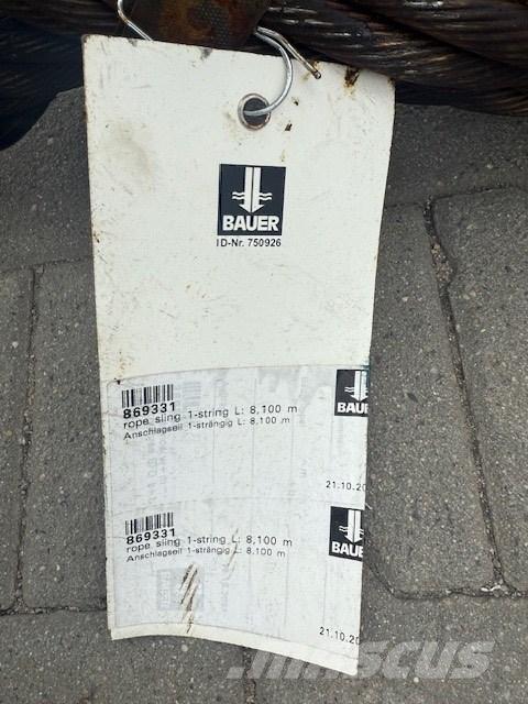 Bauer 2x lina 鑽孔設備配件和備件