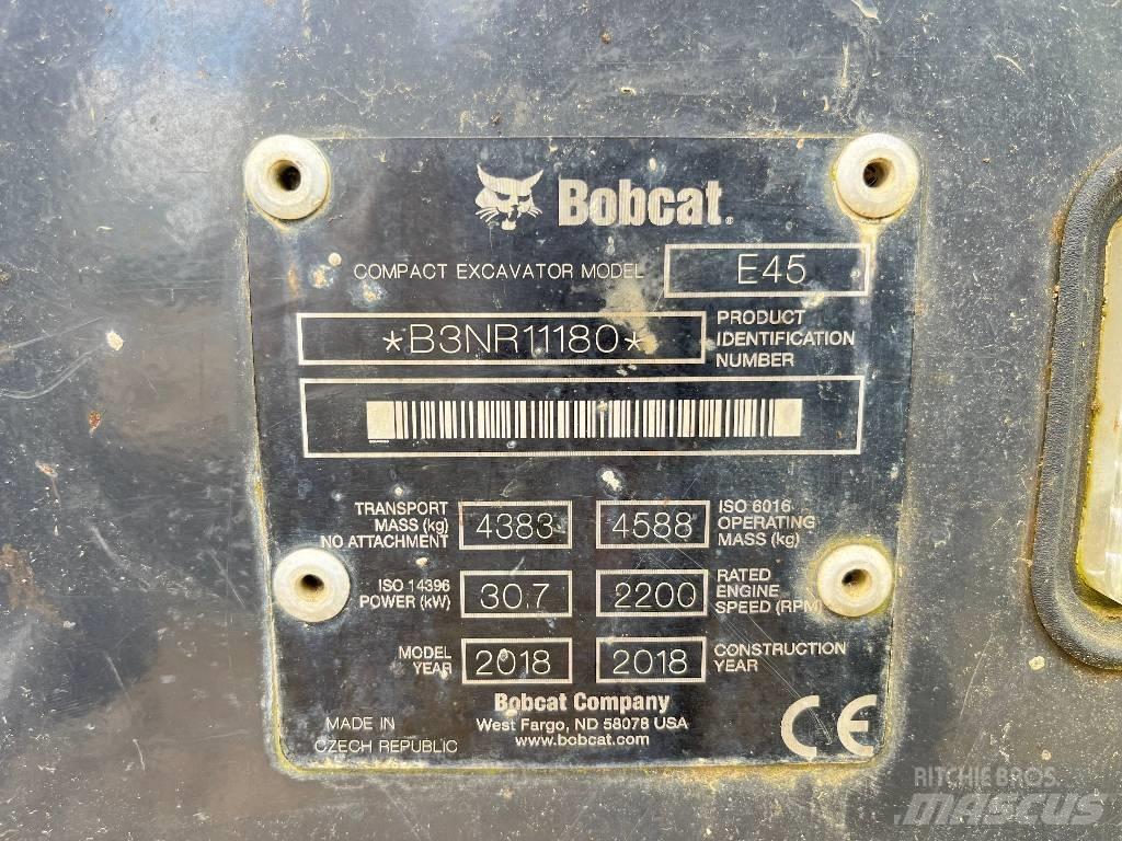 Bobcat E 45 小型挖土機/掘鑿機<7t(小型挖掘機)