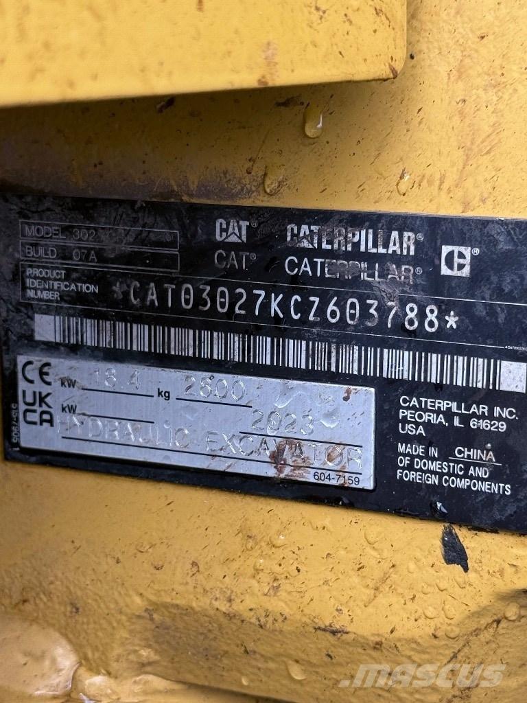 CAT 302.7 CR 小型挖土機/掘鑿機<7t(小型挖掘機)