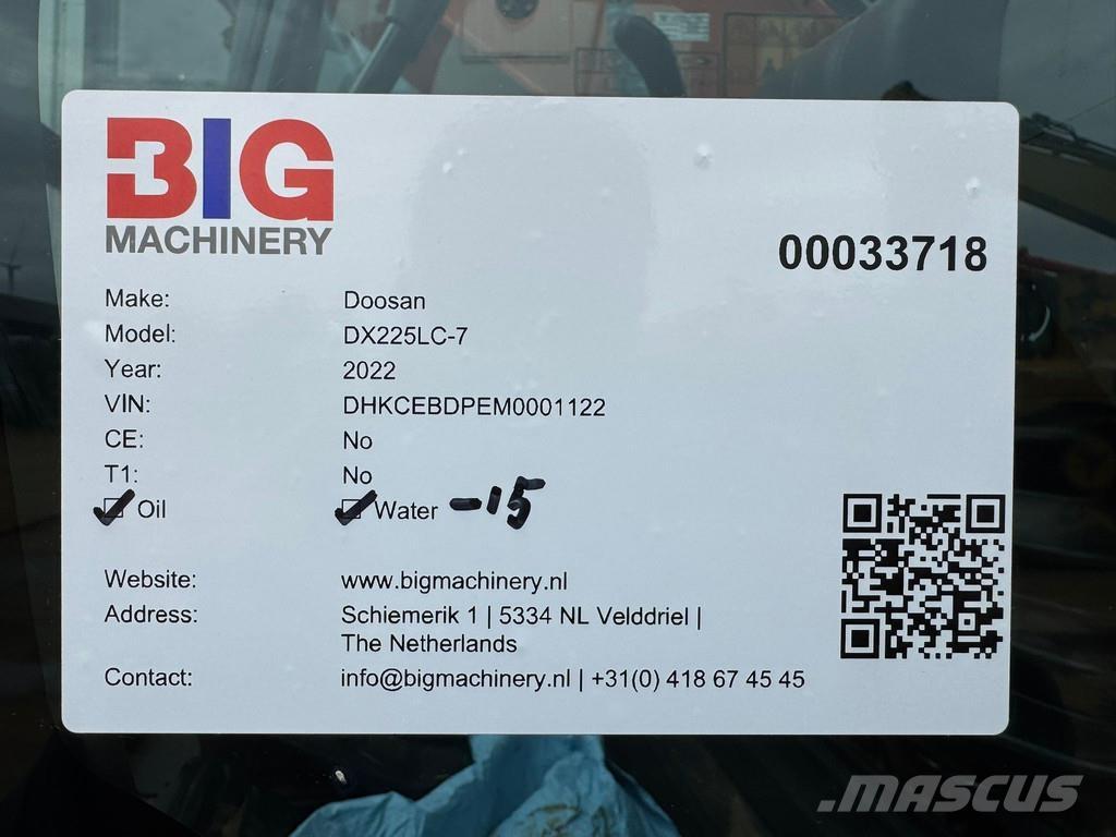 Doosan DX225LC-7 履帶式 挖土機/掘鑿機/挖掘機