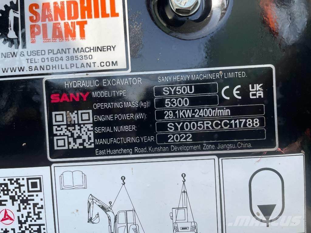 Sany SY 50 U 小型挖土機/掘鑿機<7t(小型挖掘機)