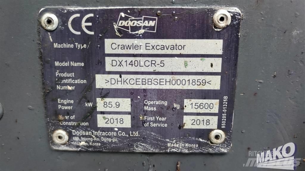 Doosan DX 140 LCR 履帶式 挖土機/掘鑿機/挖掘機