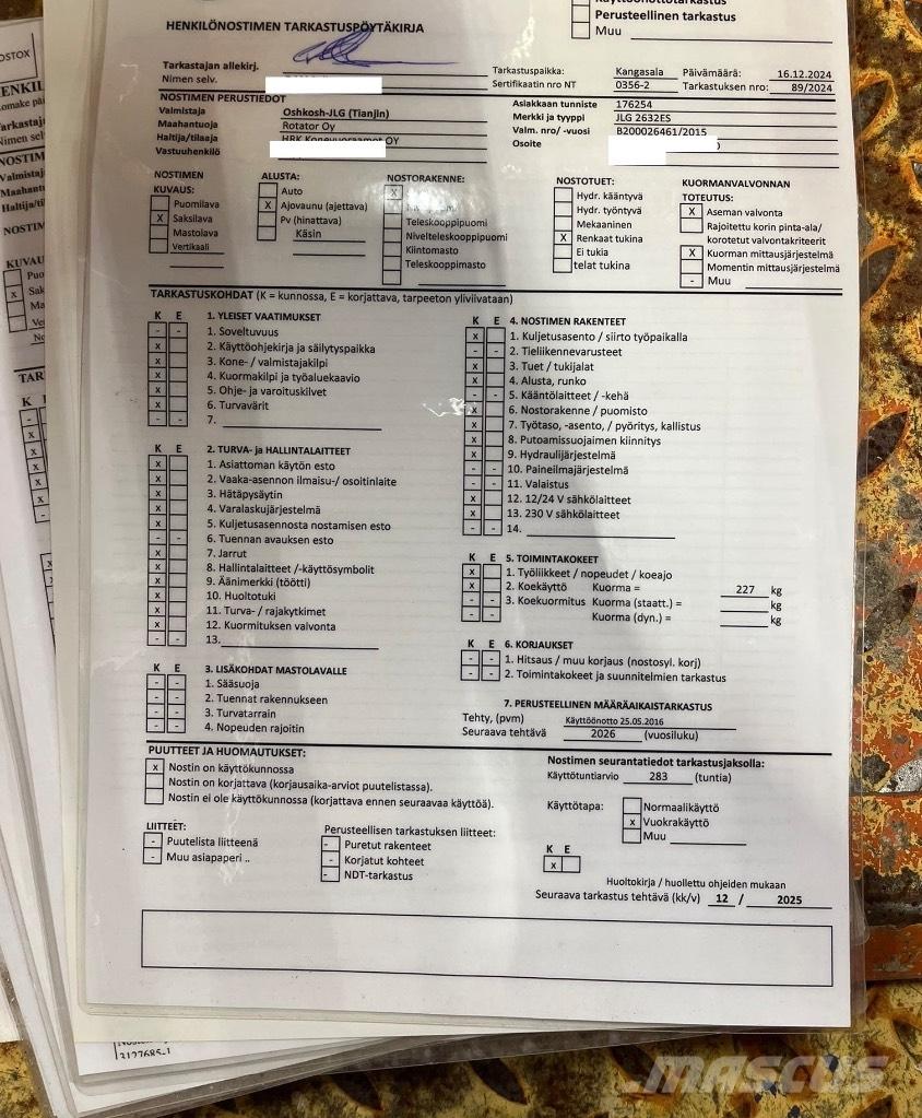 JLG 2630 ES 剪式升降機