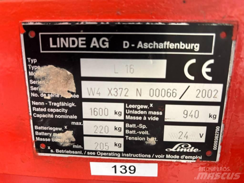 Linde L16 行走控制式堆積機