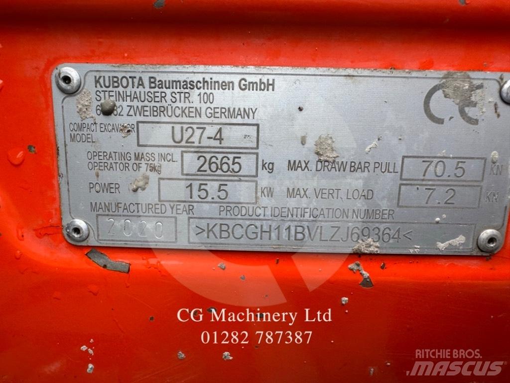 Kubota U 27-4 小型挖土機/掘鑿機<7t(小型挖掘機)