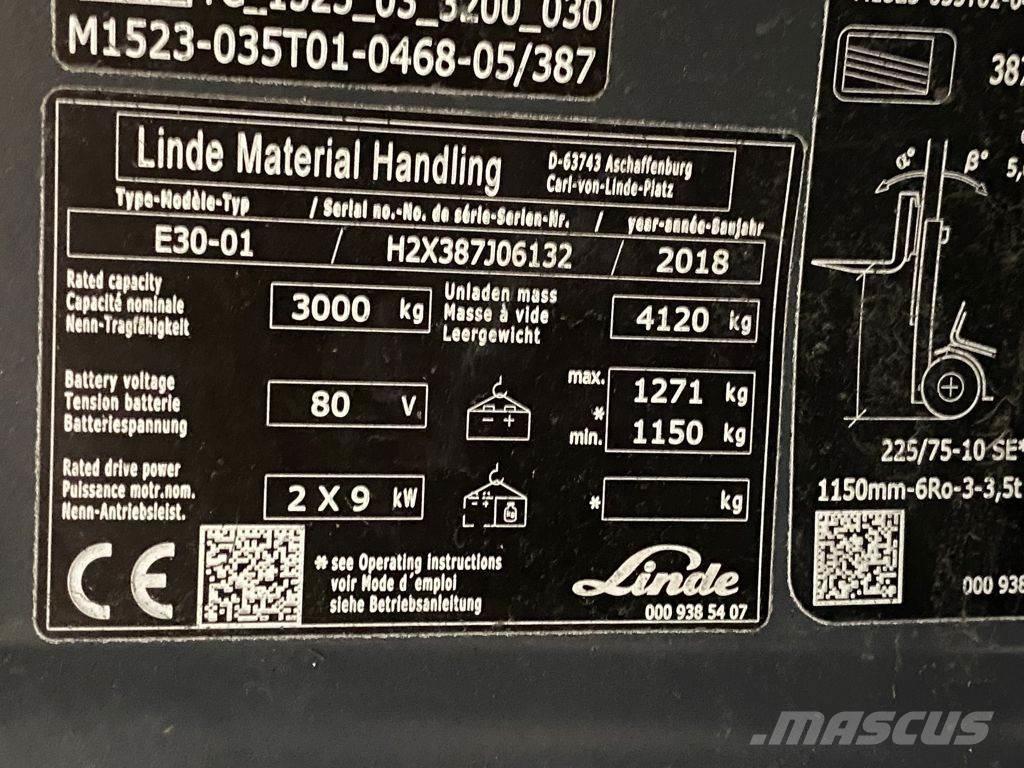 Linde E30-01 電動堆高機