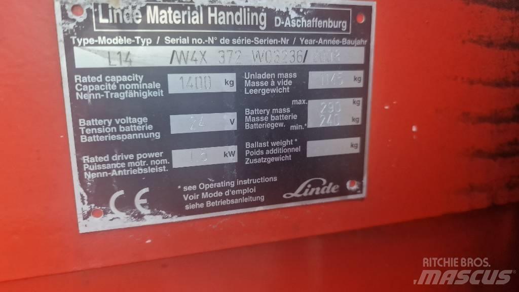 Linde L14APi-372 平台型低架升降機