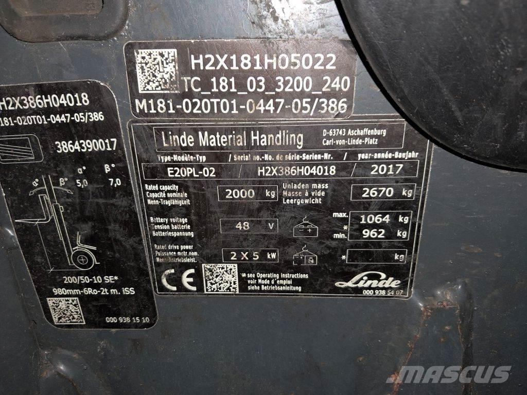 Linde E20PL-02 電動堆高機