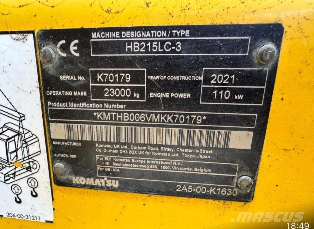 Komatsu HB 215LC-3 履帶式 挖土機/掘鑿機/挖掘機