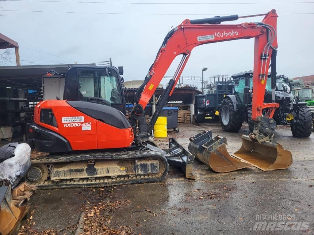 Kubota KX 080-4 小型挖土機/掘鑿機<7t(小型挖掘機)